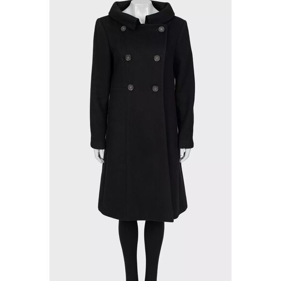 Chanel Black Wool CC Logo Buttons l Coat  Size 42 - Picture 1 of 6